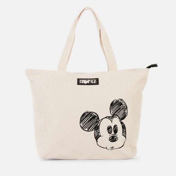 Disney Handbags - DISNEY mickey mouse large tote bag oat color primark exclusive corduroy fabric